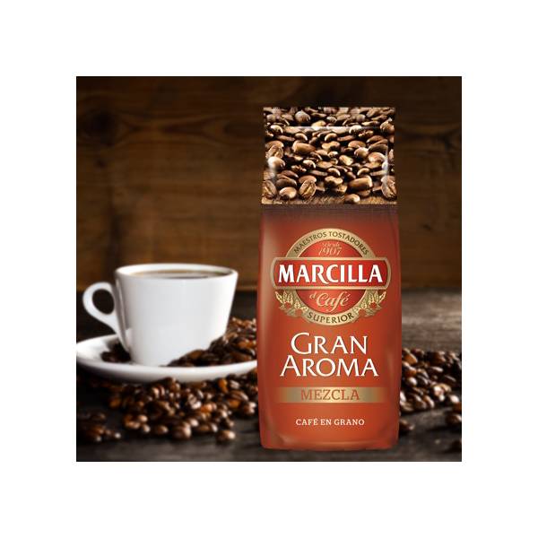 Café mezcla en grano Gran Aroma MARCILLA 1kg.