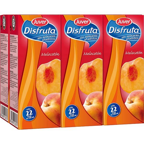 DISFRUTA peach nectar without added sugar JUVER 6x200ml.