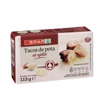 Tacos de pota al ajillo...