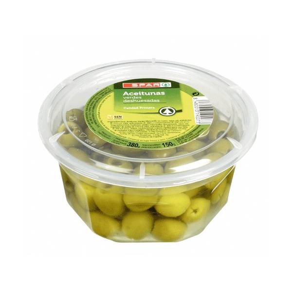 Pitted green olives Spar 380g.