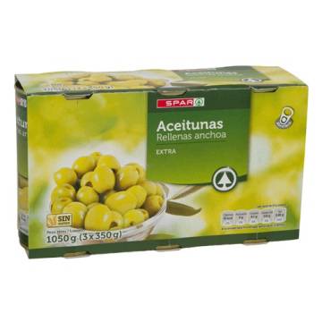 Olives farcies anchois Spar 3x350g.