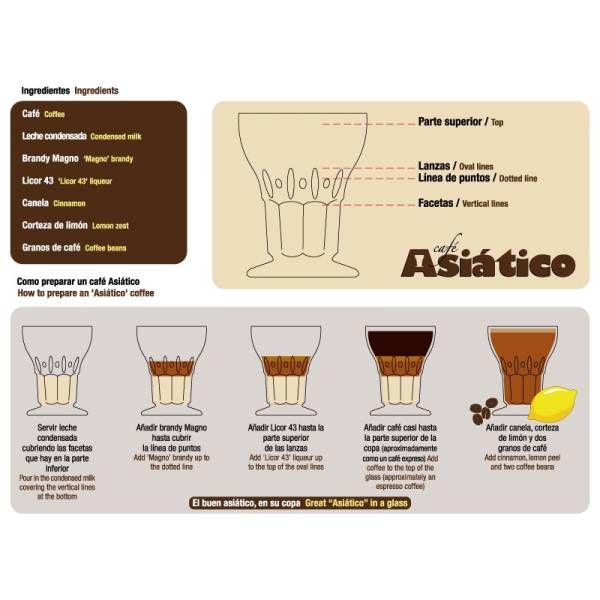 DECORATED BOX ASIATICO COFFEE 6 GLASSES