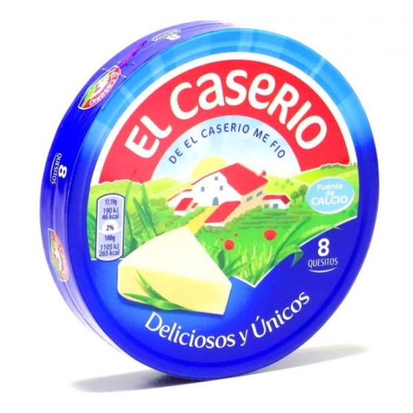 Melted cheese in portions EL CASERIO 8 units 125g.