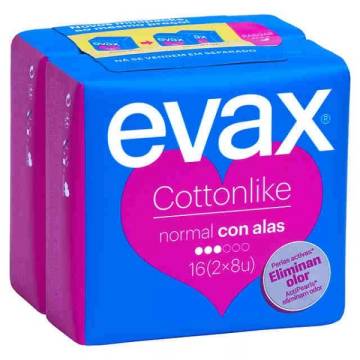 PADS WITH WINGS NORMAL COTTONLIKE "EVAX" 