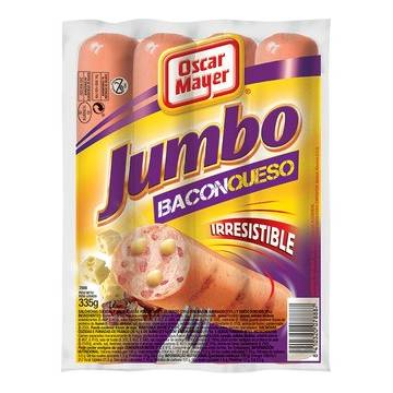 Jumbo bacon & cheese sausages OSCAR MAYER 335g.