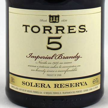 Brandy Imperial TORRES 5 70cl.
