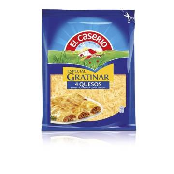Grated cheese for gratin 4 cheeses EL CASERIO 130g.