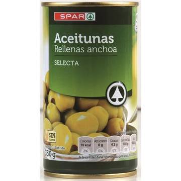 Olives farcies anchois Selecta Spar 350g.