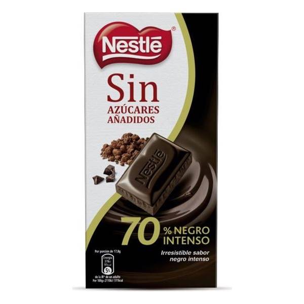 CHOCOLAT NOIR 70% SANS SUCRE AJOUTÉ 125G NESTLÉ
