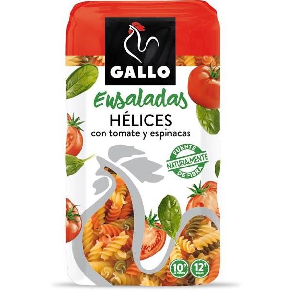 Pâtes fusilli tomates et épinards GALLO 500g.