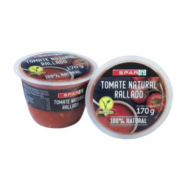 Tomate naturelle râpée Spar 170g.