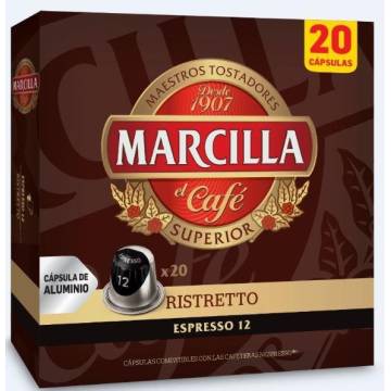 Café espresso ristretto NESPRESSO MARCILLA 20 capsules