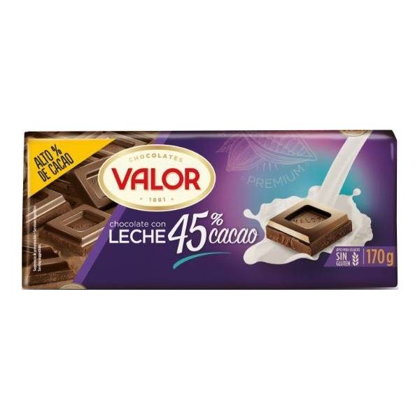 CHOCOLAT AU LAIT 45% CACAO 170G VALOR