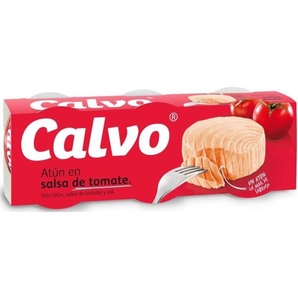 Atún en salsa de tomate CALVO 3x80g.