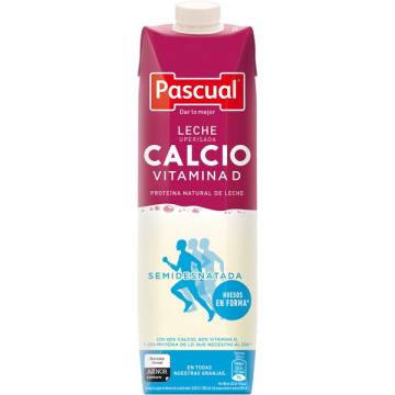 Lait demi-écrémé avec calcium et vitamine D PASCUAL 1l.