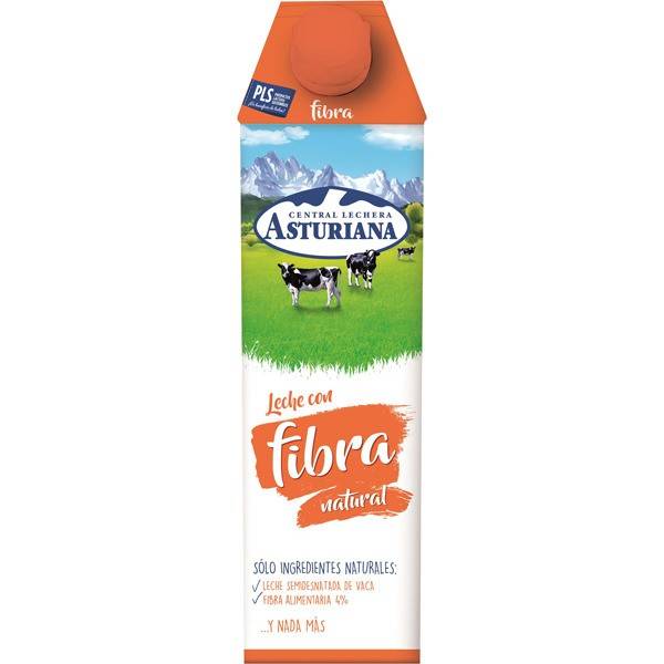 Semi-skinned milk with fibre ASTURIANA 1l.