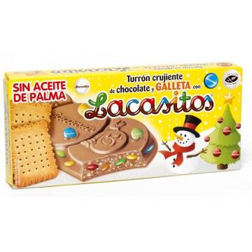 Turrón de chocolate y galleta Lacasitos LACASA 210g.