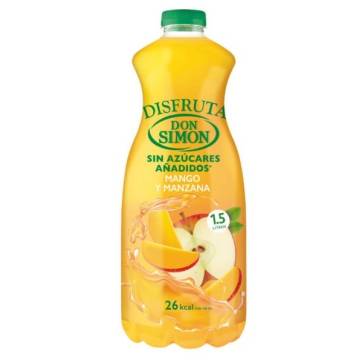 DISFRUTA néctar de manzana y mango sin azúcar añadido DON SIMON 1,5l.