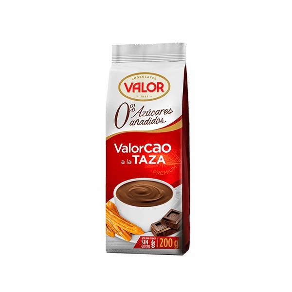 Valorcao chocolate powder 0% added sugars VALOR bag 200g.
