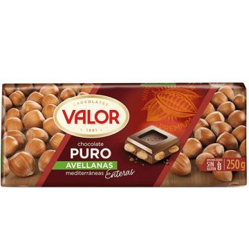 Chocolat pur aux noisettes VALOR 250g.