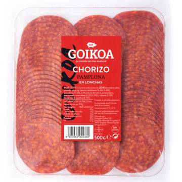 GOIKOA Chorizo de Pampelune Extra Tranché 500g.