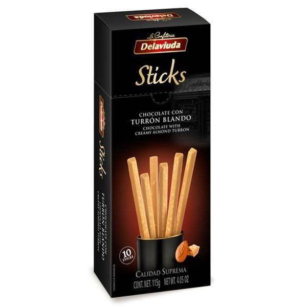 STICKS turrón de chocolate con TURRÓN blando DELAVIUDA 115gr. STICKS turrón de chocolate con TURRÓN blando DELAVIUDA 115gr.
