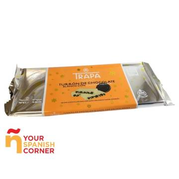 Nougat au chocolat blanc et biscuit noir TRAPA 120 gr.