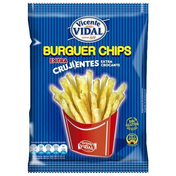 Palitos patatas Burguer Chips extra crujientes crocante V. Vidal  95 gr.