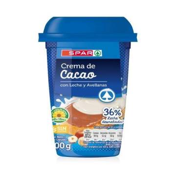 Crema de cacao con leche y Avellanas SPAR 500gr.