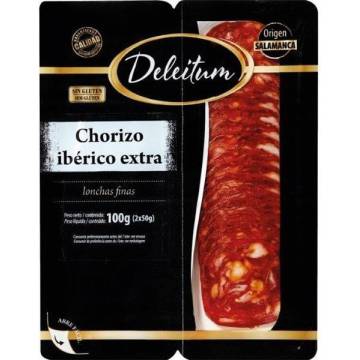 Sliced Iberian Chorizo extra DELEITUM 2x50g.