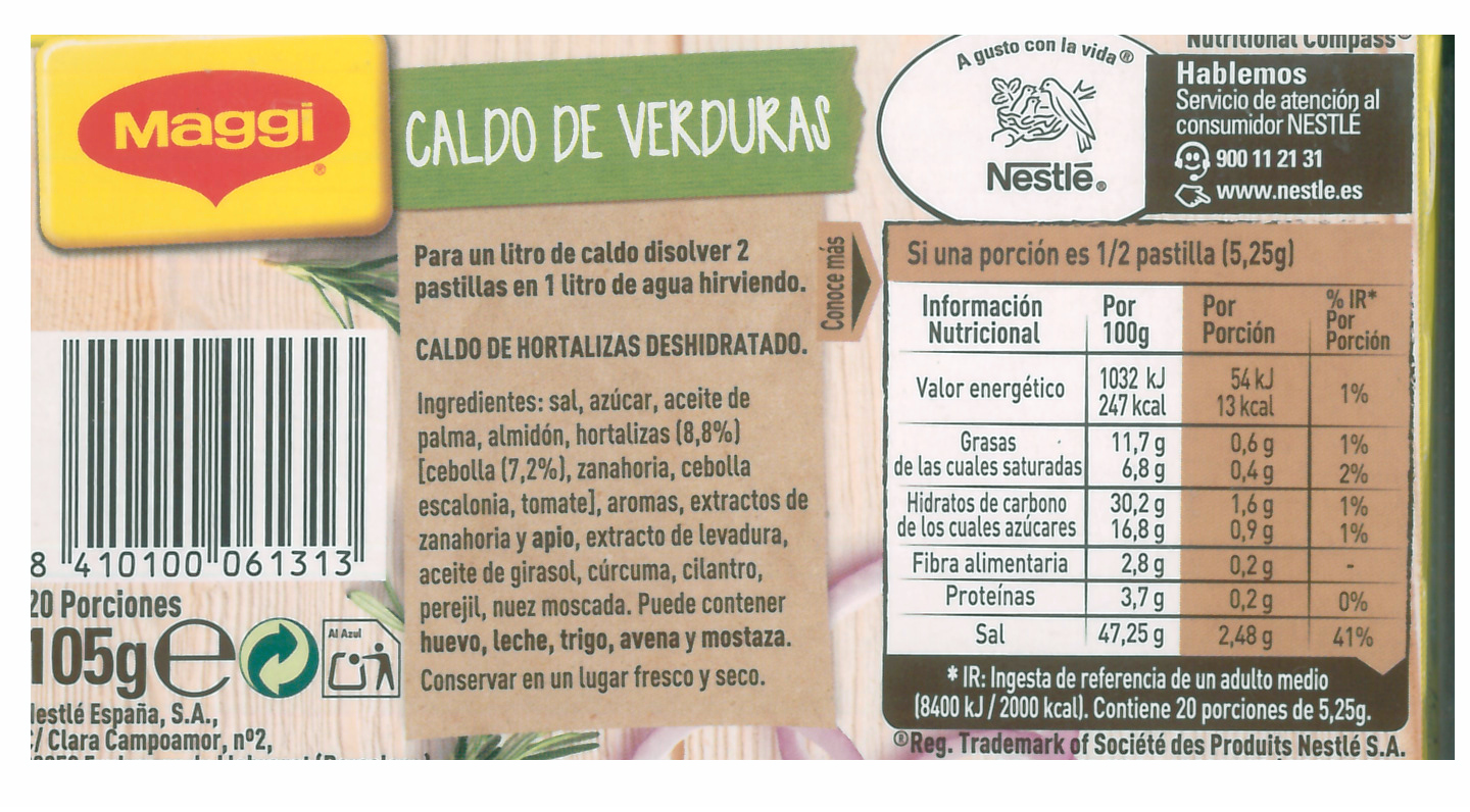Caldo Concentrado De Verduras 10 Pastillas Maggi Your Spanish Corner