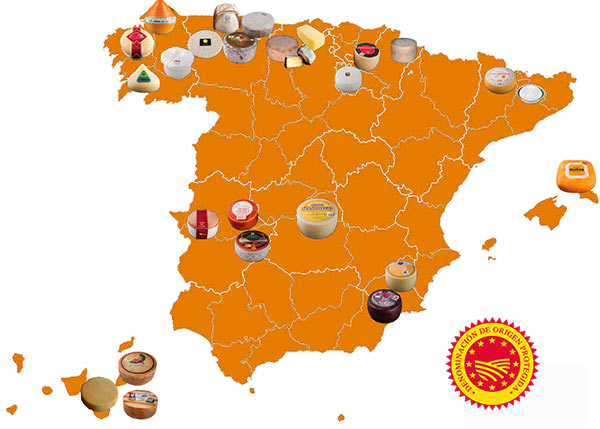 mapa de quesos españa DOP