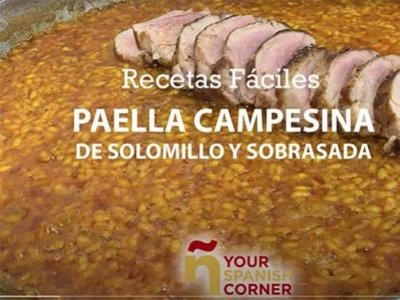 Paella campesina de solomillo y sobrasada